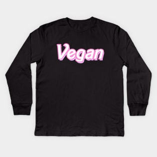 Vegan Girl (Barbie font) Kids Long Sleeve T-Shirt